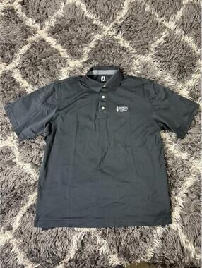 FootJoy Golf Polo Shirt Mens XL Black Preppy Classic Embroidered Button Up